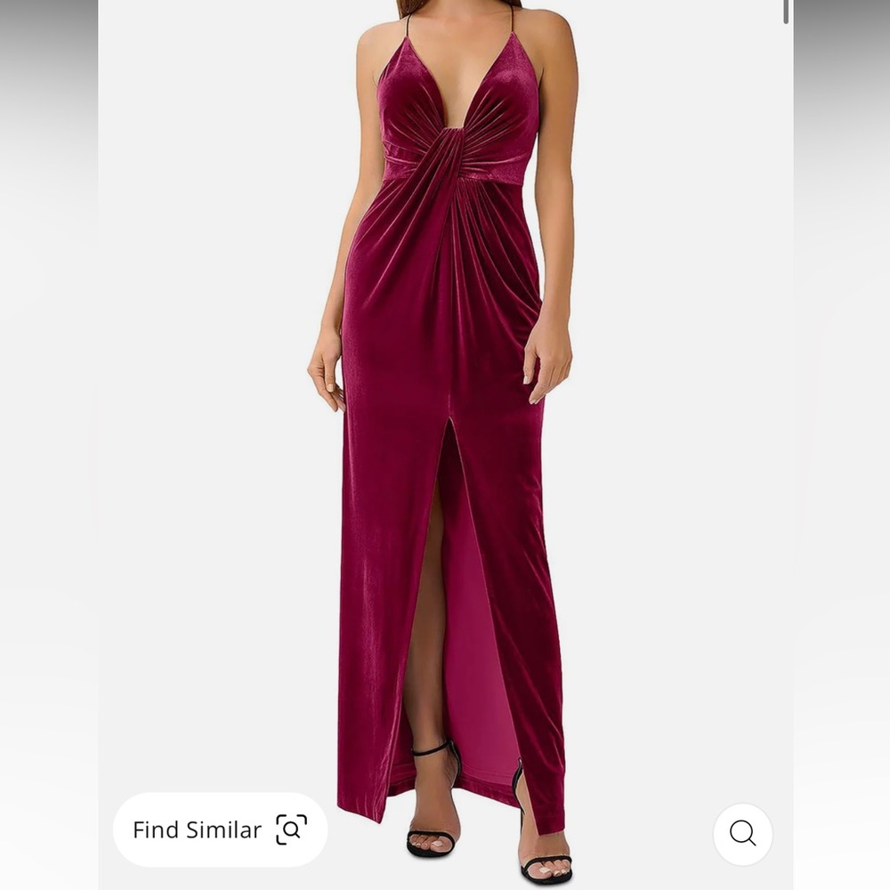 Plum Velvet Dress - Aidan Mattox